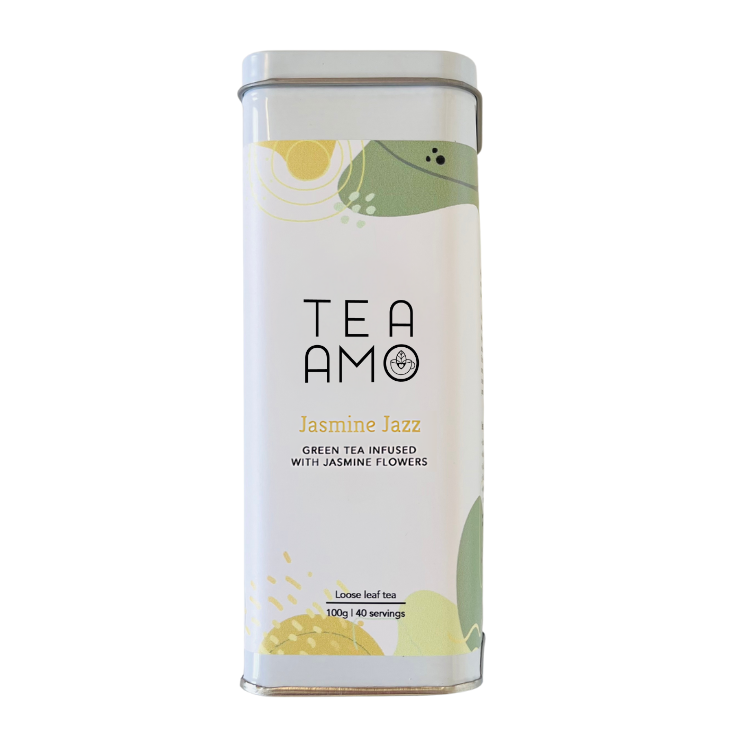 TeaAmo new packaging 2025-09 | Tea Amo_Jasmine Jazz Green Tea Infused with Jasmine Flowers_100g Tin.png